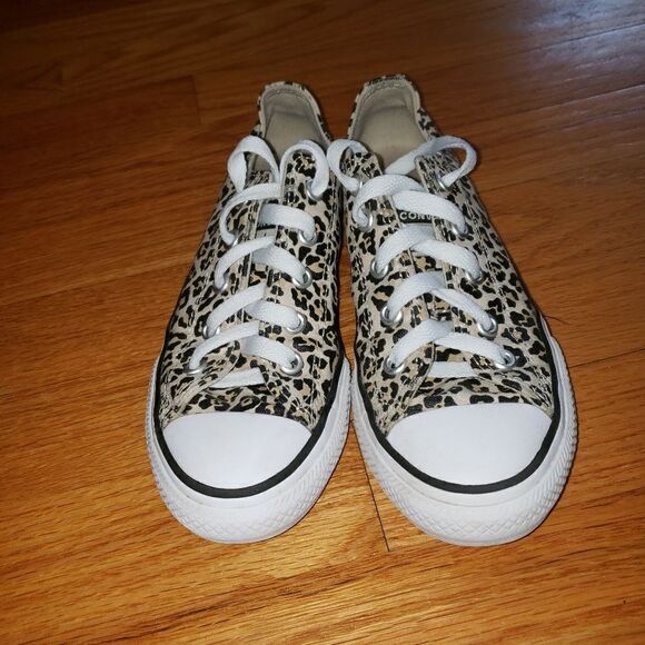 Converse All Star Leppard Print Sneakers Kids Size 13.5 - Picture 2 of 7